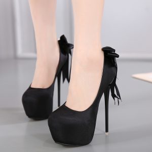 Women's Satin Bow Decor High Heel Shoes 34-45 Sizes Summer