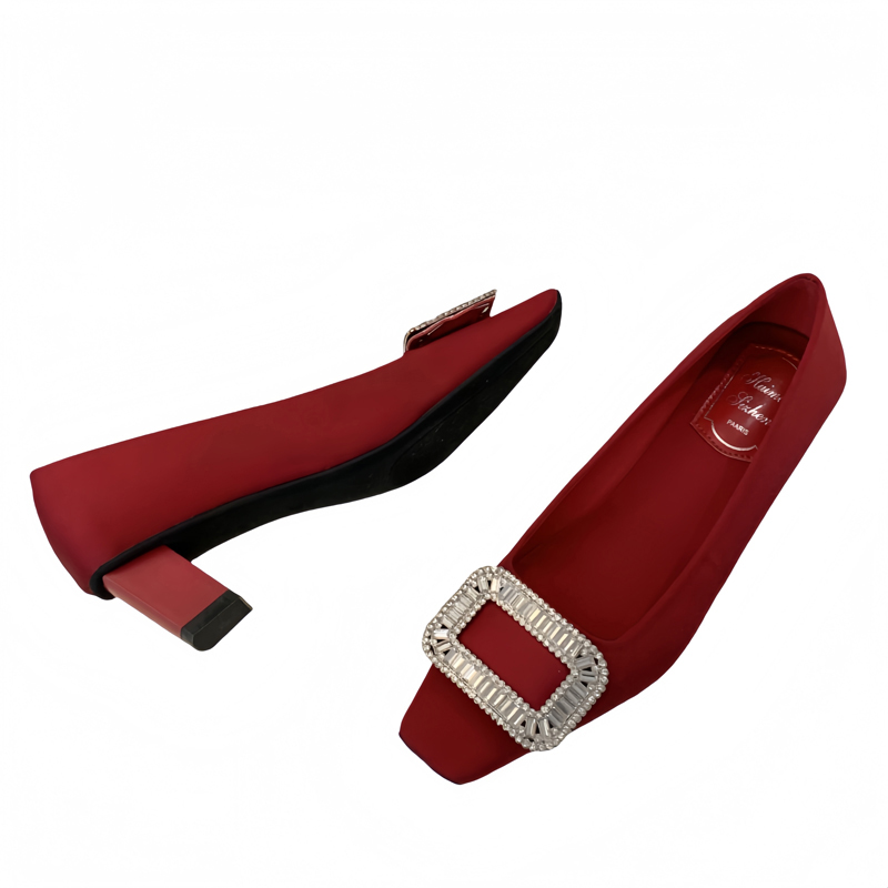 Rhinestone Height Increasing Black Flat Shoes for Women 2025 New Spring Autumn Small Size Chunky Heel High Heel Shoes - Image 5
