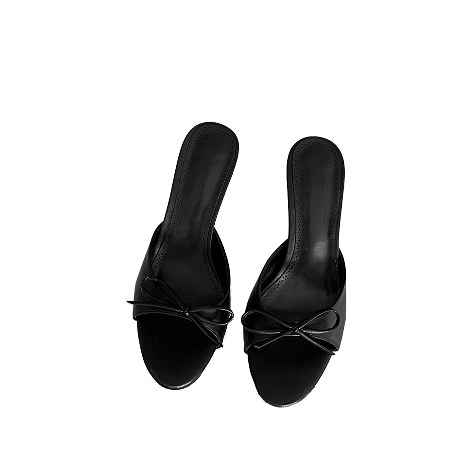2025 Spring New Round Toe Thin Heel Elegant Slim French Fashion Sexy Open Toe Women Slippers - Style b35258 - Image 5