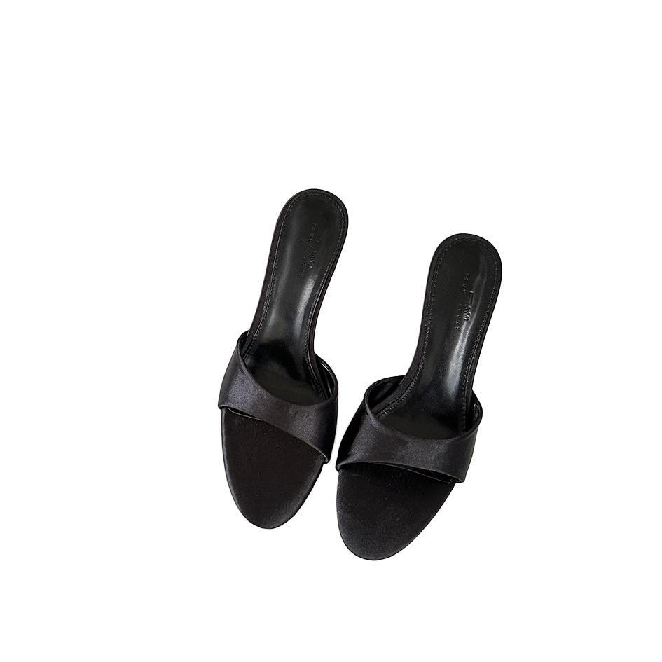 2025 New Summer Round Toe Thin High Heel Elegant Slim French Fashion Sexy Open Toe Women Slippers - Image 5