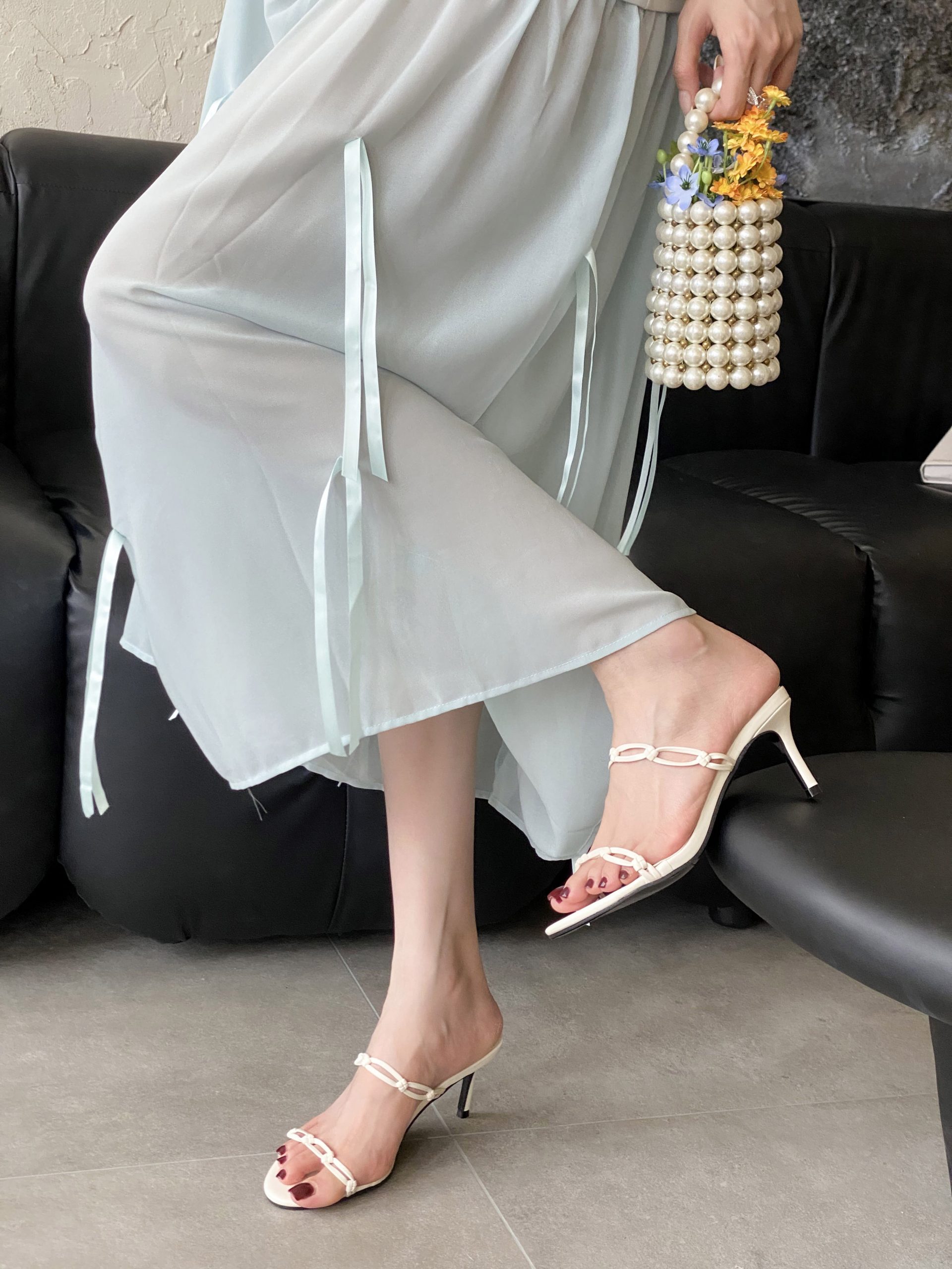 2025 Spring New Round Toe Thin Heel Elegant Slim French Fashion Sexy Open Toe Women Slippers - Style 9d4993 - Image 2