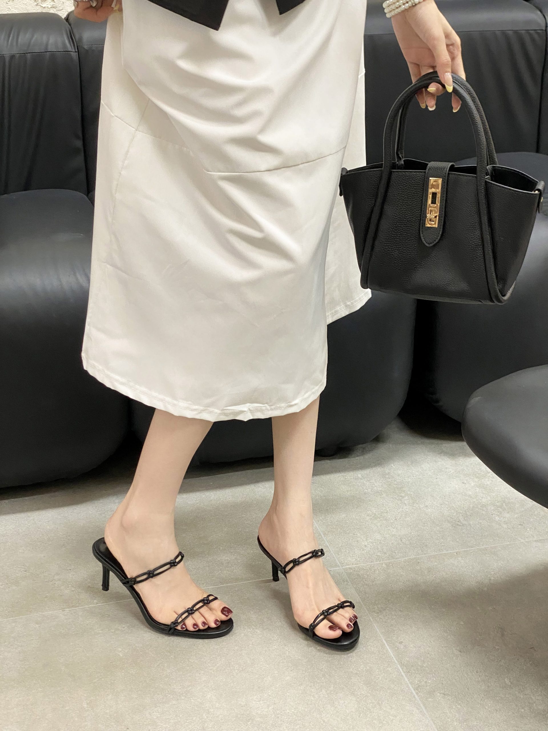 2025 Spring New Round Toe Thin Heel Elegant Slim French Fashion Sexy Open Toe Women Slippers - Style 9d4993 - Image 3