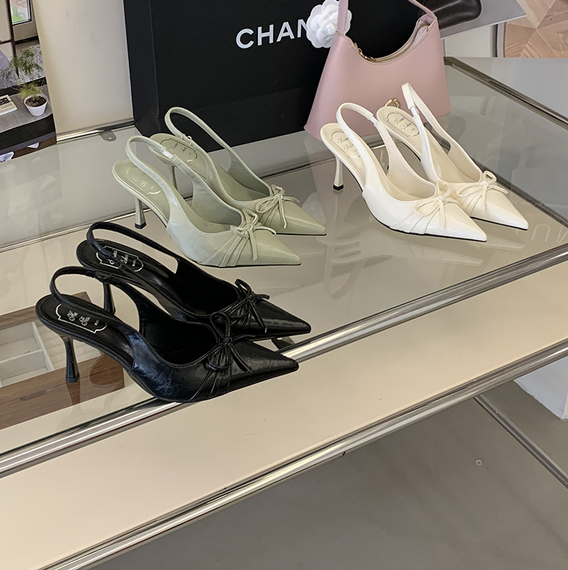 Hong Kong Style Satin Pointed Toe Stiletto Heel Low Cut Women's Shoes 2026 Spring Summer New Fashion Versatile Backless Sandals - Image 4