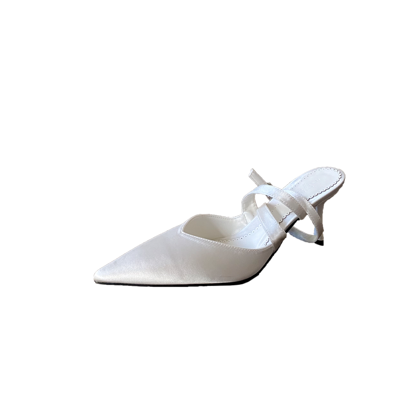 2026 Spring New Pointed Toe Thin Heel High Heels Elegant Slim French Fashion Sexy Beautiful Closed Toe Sandals - Style 43ea51 - Image 5