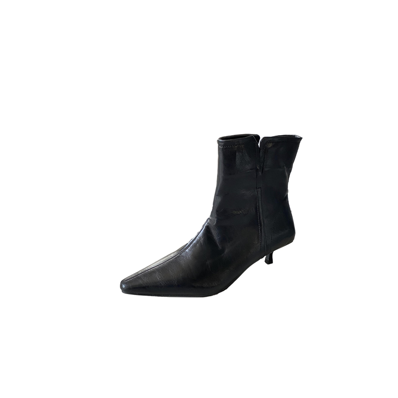 2026 Autumn Winter New Pointed Toe Low Heel Slim French Fashion Sexy Women's Short Boots - Style 7691cb - Image 5